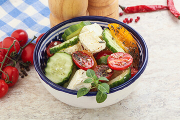 Greek salad with feta cheese