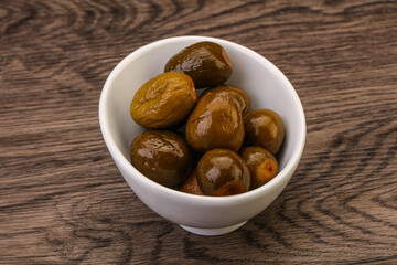 Marinated feijoa in the bowl