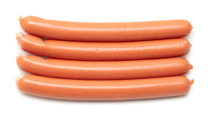 Sausages isolated on white background.