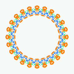 round frame on a white background with modern color