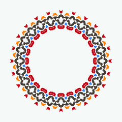 round frame on a white background with modern color