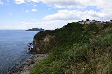 Fototapeta na wymiar QUELLON CHILE. View of the rocky ocean coast