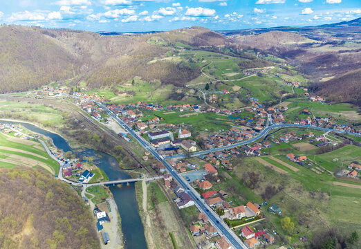 Aerial Landscape With Ciucea Village Cluj County - Romania