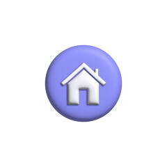 illustration of the house icon 3d rendering. Cartoon minimalistic style