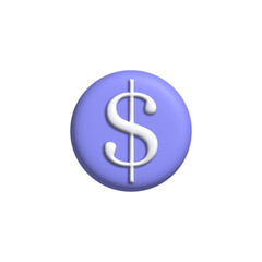 Obraz premium illustration of the dollar icon 3d rendering. Cartoon minimalistic style