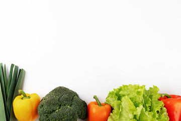 fresh vegetables on a white background