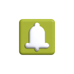 illustration of the bell icon 3d render. Cartoon minimalistic style