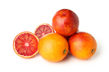 Citrus fruits, red orange isolated on white background