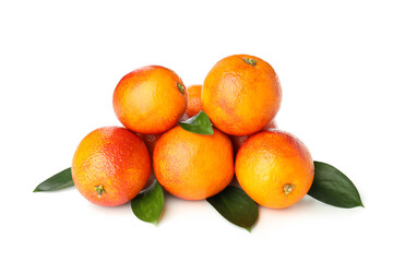 Citrus fruits, red orange isolated on white background