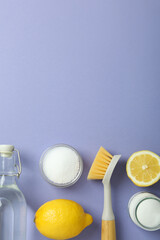Concept of household cleaners with lemon acid
