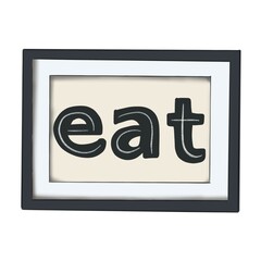 Eat Phrase Isolated On A White Background Hand Drawn Illustration	