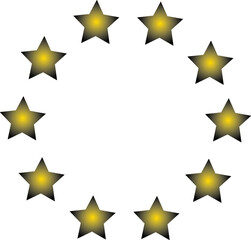 Obraz premium Stars in a circle icon. European union flag symbol. Euro icon vector. Gold stars in circle. Stars in circle icon vector illustration design