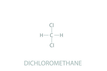 Dichloromethane molecular skeletal chemical formula.	