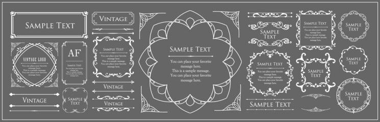 オシャレなフレーム。デザインテンプレート。ゴージャスな額のセット。