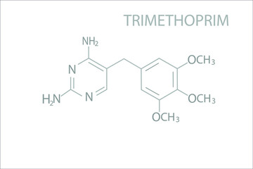 Trimethoprim molecular skeletal chemical formula.	