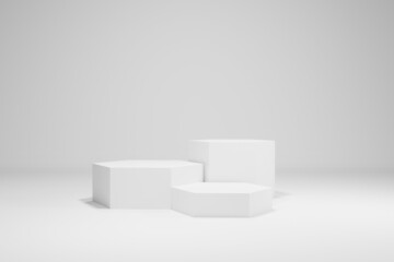 3D podium isomatic with white background