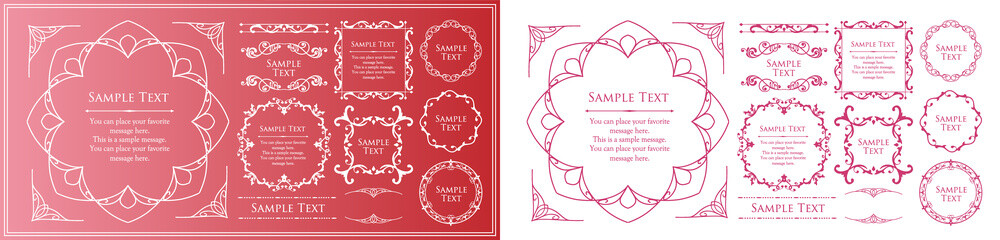 オシャレなフレーム。デザインテンプレート。ゴージャスな額のセット。