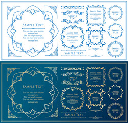 オシャレなフレーム。デザインテンプレート。ゴージャスな額のセット。