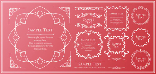 オシャレなフレーム。デザインテンプレート。ゴージャスな額のセット。