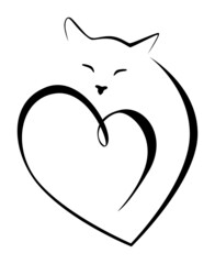 Katze mit Herz