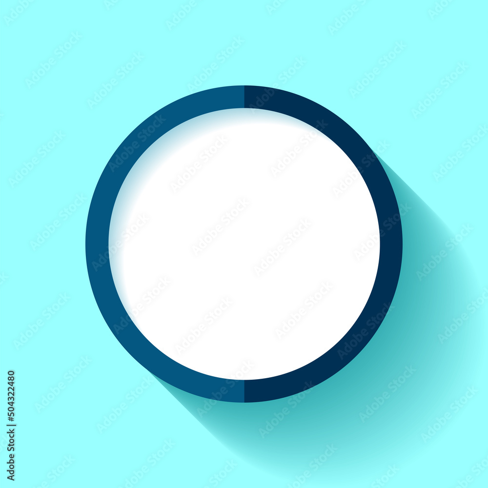 Poster empty icon in flat style, button on blue background. business object. vector design element for you 