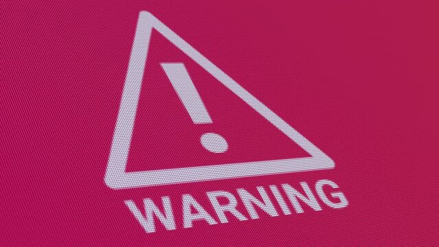 Warning Sign And Message Close Up Data Security Concept Seamless Loop
