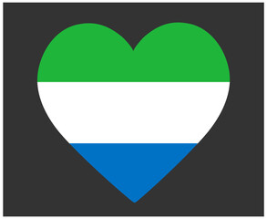 Sierra Leone Flag National Africa Emblem Heart Icon Vector Illustration Abstract Design Element