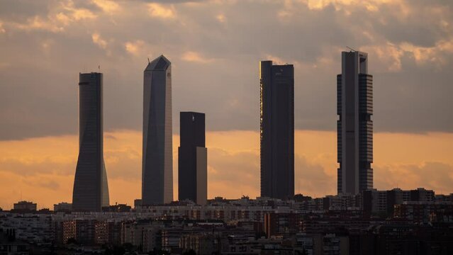 Close up Timelapse of the Four Towers at sunrise
