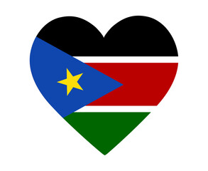 Fototapeta premium South Sudan Flag National Africa Emblem Heart Icon Vector Illustration Abstract Design Element