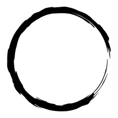 Abstract geometric round frame on white background. Template design for invitation, poster, card, postcard. Holiday card or congratulation. Black and white decorative illustration. Copy space