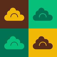 Pop art Cloud icon isolated on color background. Vector