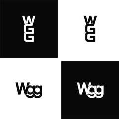 wgg letter original monogram logo design set