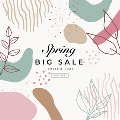 Social media spring sale banners design. Vector illustration templates suitable for web banners, social media posts, mobile app, internet ads.