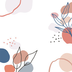 Social media stories, posts, highlights templates. Abstract floral vector backgrounds with copy space for text