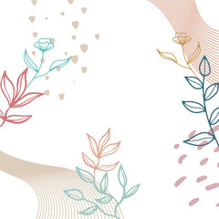 Tropic pattern. Collection of tropical backgrounds in simple minimal flat style with jungle plants banana, palm, monstera leaves, bright liquid shapes and grunge dot textures