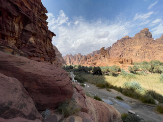 Wadi Al Disah valley views in Tabuk region of western Saudi Arabia