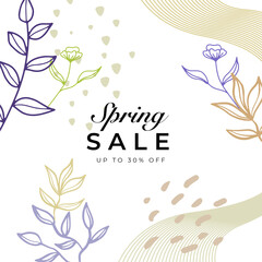 Set of floral spring summer fall universal artistic templates. Good for greeting cards, invitations, flyers and other graphic design.