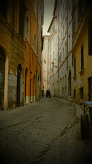 Old courtyard in Rome, Italy