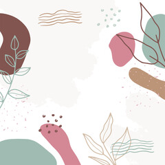 Floral square templates. Spring flowers and leaves. Flat style vector illustration for social media posts, mobile apps, cards, invitations, banner design and web advertising and web, internet ads