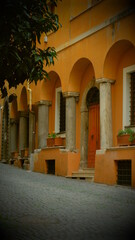 Italy Yellow House with Columns
