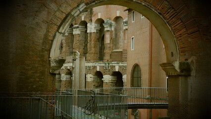 The Theatre of Marcellus, an ancient open-air theatre in Rome, Italy