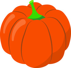 Pumpkin icon, flat design template, vector illustration