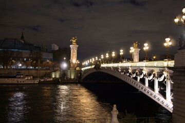 bridge over the river at night