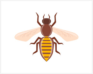 Outline doodle bee icon isolated. Hand drawn vector stock illustration. EPS 10