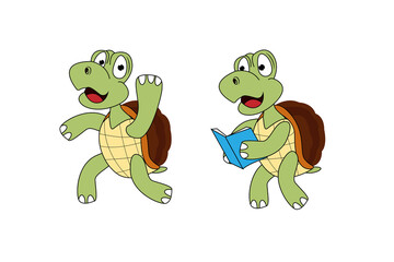 cute turtle animal cartoon graphic