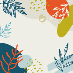 Abstract floral contemporary organic shapes background. Minimalist aesthetic.