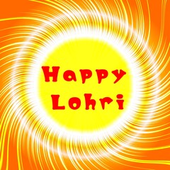 Lohri Holiday. Text on a beautiful background. Festive illustration of Happy Lochri for the festival