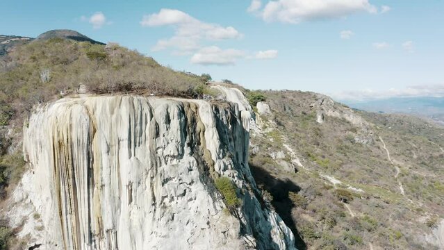 Hierve el agua rock canscades and natural pools in Oaxaca, Mexico