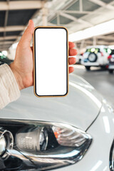 Mockup blank screen mobile phone for app or web site mockup promotion. Ideal for auto dealership,...