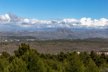 Fototapeta premium Mountains landscape in the Croatia. Sunny summser day.